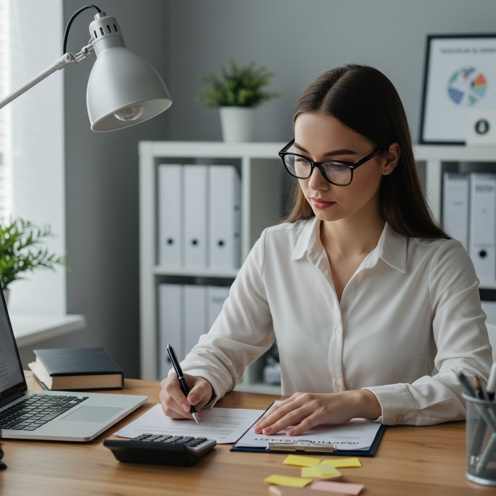 Agent working on life insurance policy